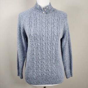 Karen Scott Petites Marled Cable Knit Sweater Womens Medium Petite MP‎ Classic
